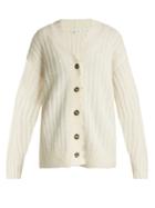 Helmut Lang Distressed Ribbed-knit Cardigan