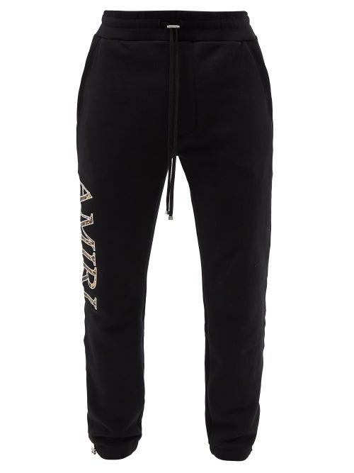 Amiri - Logo-appliqu Cotton-jersey Track Pants - Mens - Black