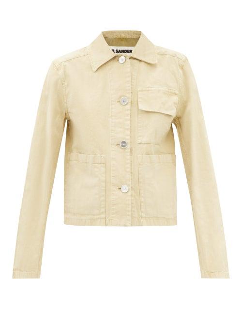 Jil Sander - Patch-pocket Cotton-canvas Jacket - Womens - Light Green