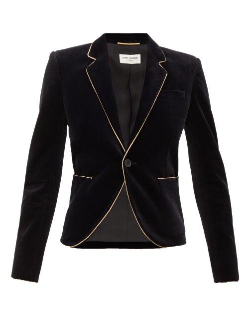 Matchesfashion.com Saint Laurent - Single-breasted Velvet Blazer - Womens - Black