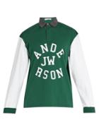 Matchesfashion.com Jw Anderson - Logo Appliqu Cotton Polo Shirt - Mens - Green