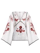 Matchesfashion.com Vita Kin - Country Bird And Floral Embroidered Linen Top - Womens - White Multi