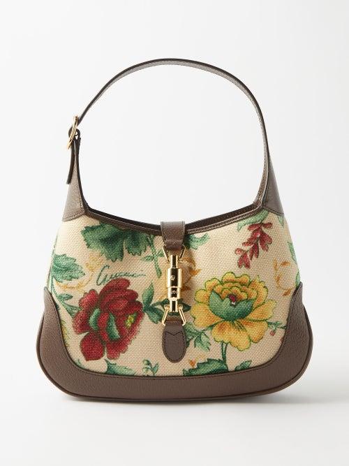 Gucci - Jackie 1961 Floral-canvas And Leather Bag - Womens - Brown Multi