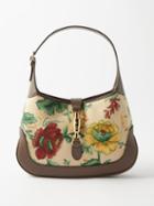Gucci - Jackie 1961 Floral-canvas And Leather Bag - Womens - Brown Multi