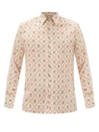 73 London - Sash-neck Floral-print Silk-georgette Shirt - Mens - Cream Print