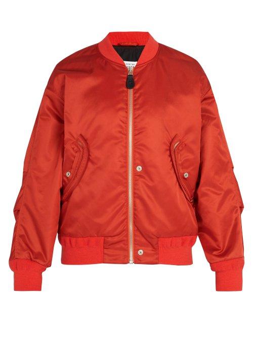 Matchesfashion.com Maison Margiela - Satin Bomber Jacket - Mens - Orange