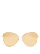 Linda Farrow Cat-eye Yellow-gold Plated Sunglasses