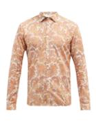 Mens Rtw Etro - Paisley-print Cotton-poplin Shirt - Mens - Orange Multi