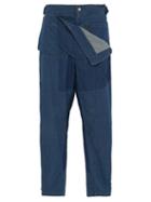 Matchesfashion.com Jw Anderson - High Rise Folded Front Denim Jeans - Mens - Blue