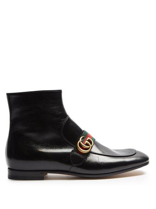 Matchesfashion.com Gucci - Donnie Leather Boots - Mens - Black