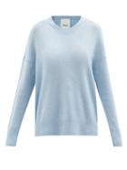 Allude - Side-slit Cashmere Sweater - Womens - Light Blue