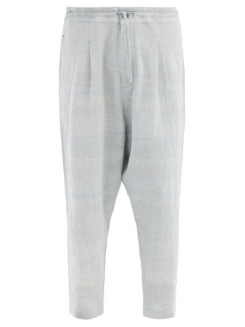 Matchesfashion.com 11.11 / Eleven Eleven - Hand-spun Cotton Trousers - Mens - Blue