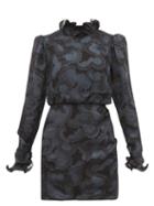 Matchesfashion.com Saloni - Rina Silk Blend Jacquard Mini Dress - Womens - Black