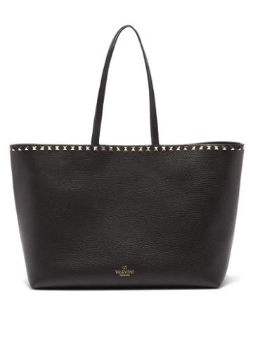 Ladies Bags Valentino Garavani - Rockstud Leather Tote Bag - Womens - Black
