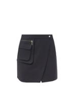Marine Serre - Asymmetrical Recycled Nylon-blend Mini Skirt - Womens - Navy