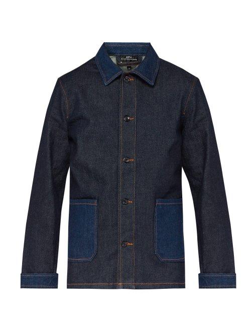Matchesfashion.com A.p.c. - Mathis Point Collar Denim Jacket - Mens - Indigo