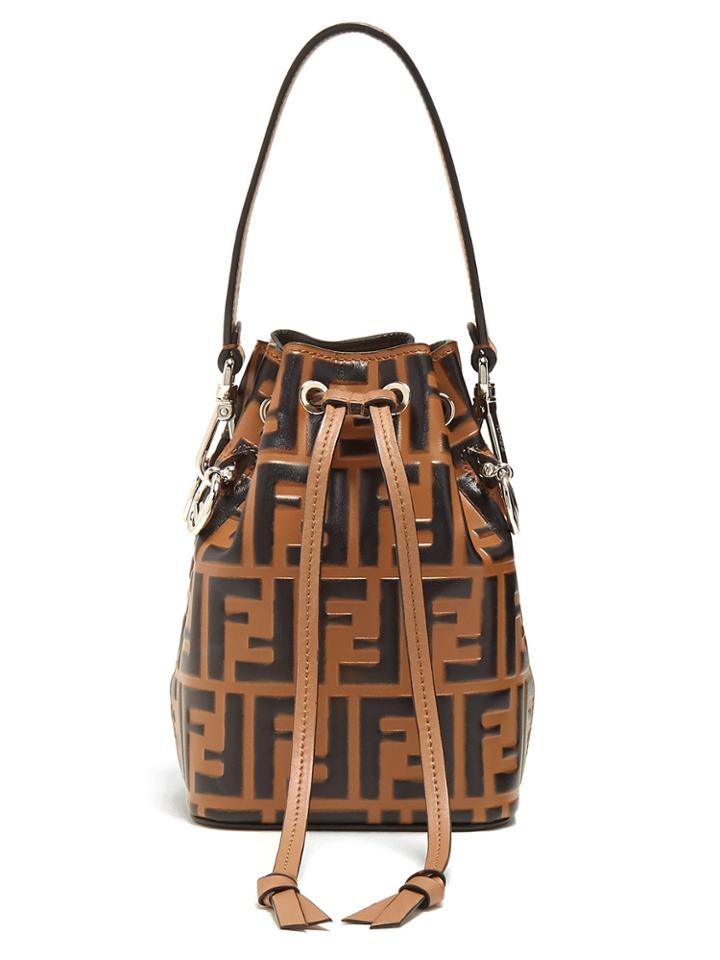 Fendi My Treasure Logo-embossed Leather Bucket Bag