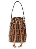 Fendi My Treasure Logo-embossed Leather Bucket Bag