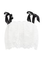 Saloni - Jemi Floral-lace Cropped Top - Womens - Ivory
