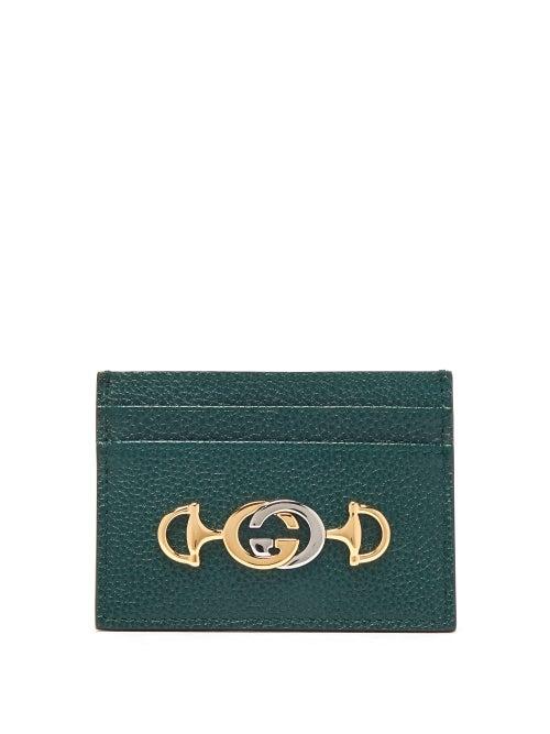 Matchesfashion.com Gucci - Zumi Grained Leather Cardholder - Womens - Green