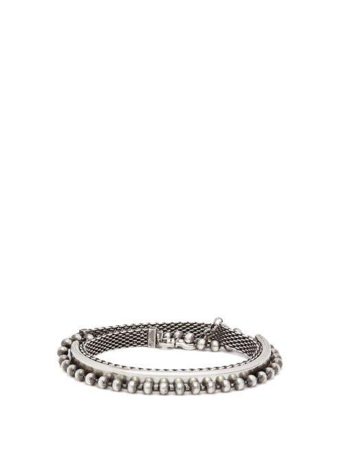 Matchesfashion.com Title Of Work - Sterling Silver Wraparound Bracelet - Mens - Silver
