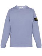 Matchesfashion.com Stone Island - Logo Patch Cotton Sweatshirt - Mens - Light Purple