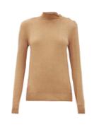 Matchesfashion.com Balmain - Buttoned-shoulder Wool-blend Sweater - Womens - Beige