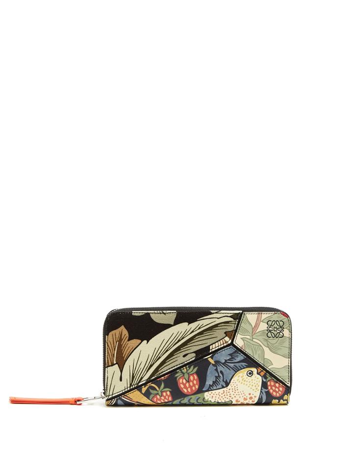 Loewe X William Morris Puzzle Zip-around Leather Wallet