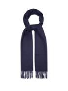 Matchesfashion.com Paul Smith - Logo-embroidered Fringed Cashmere Scarf - Mens - Navy