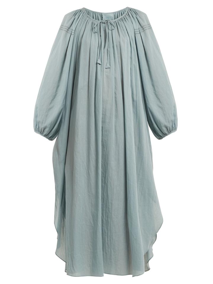 Loup Charmant Peasant Jour-chelle Trimmed Cottton-voile Dress