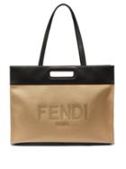 Mens Bags Fendi - Logo-appliqu Trimmed Canvas Tote Bag - Mens - Black Multi
