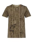 Matchesfashion.com Off-white - Logo And Camouflage Print Cotton T Shirt - Mens - Brown
