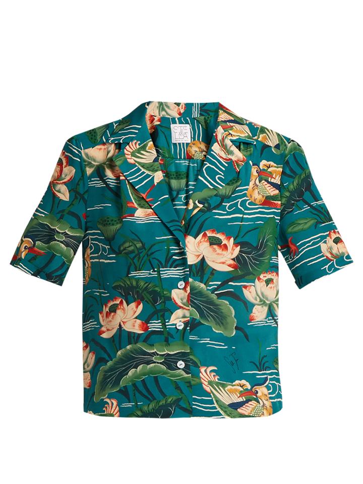 Stella Jean Liberale Waterlily-print Silk Shirt