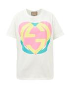 Gucci - Gg-heart Cotton-jersey T-shirt - Womens - Ivory