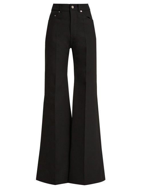 Matchesfashion.com Kwaidan Editions - Flared Wool And Cotton Blend Jeans - Womens - Black