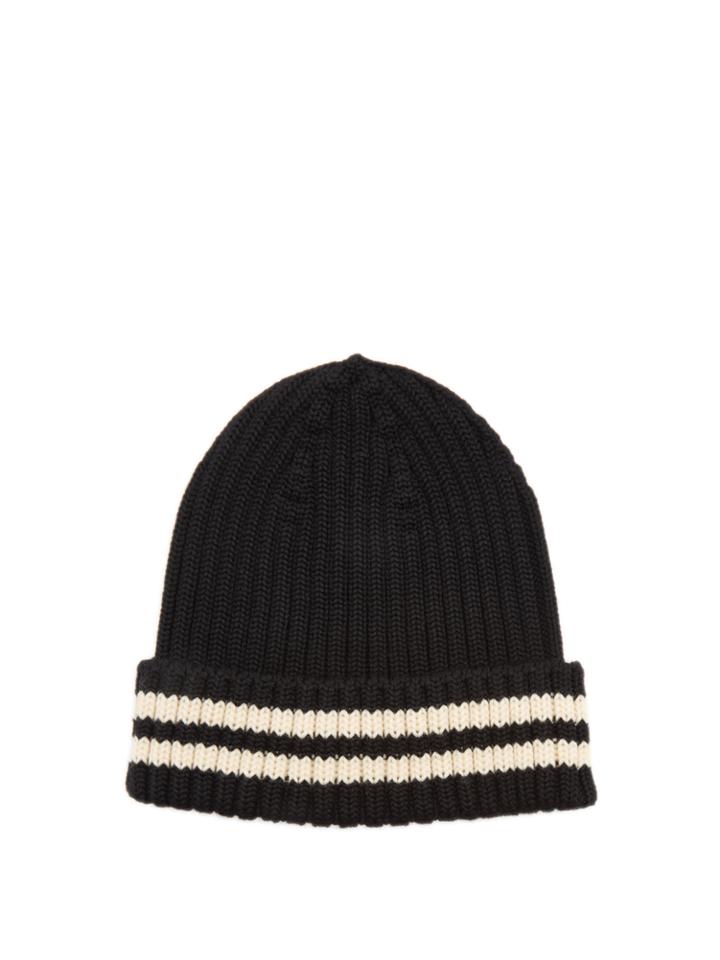 Junya Watanabe Striped-edge Ribbed-knit Wool Hat
