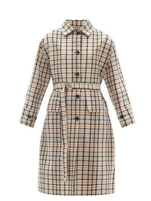 Matchesfashion.com Another Tomorrow - Reversible Checked Organic-cotton Trench Coat - Womens - Tan