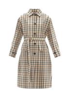 Matchesfashion.com Another Tomorrow - Reversible Checked Organic-cotton Trench Coat - Womens - Tan