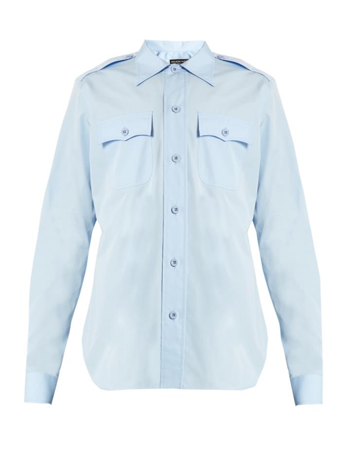 Balenciaga Flapped-pocket Cotton Shirt