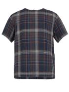 Matchesfashion.com Schnayderman's - Check Print Linen T Shirt - Mens - Black Multi