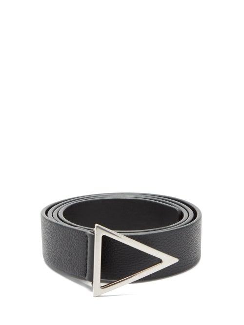 Matchesfashion.com Bottega Veneta - Triangle-buckle Grained-leather Belt - Mens - Black