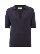Matchesfashion.com Gabriela Hearst - Frank Cashmere-blend Polo Sweater - Womens - Navy
