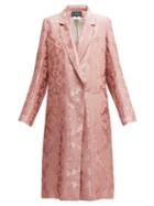 Matchesfashion.com Ann Demeulemeester - Daphne Rose Jacquard Longline Coat - Womens - Light Pink