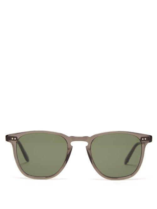 Matchesfashion.com Garrett Leight - Brooks 47 Square Acetate And Metal Sunglasses - Mens - Grey