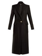 Matchesfashion.com Balmain - Single Breasted Wool And Cashmere Blend Coat - Womens - Black