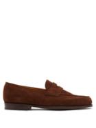 Matchesfashion.com John Lobb - Lopez Suede Penny Loafers - Mens - Brown