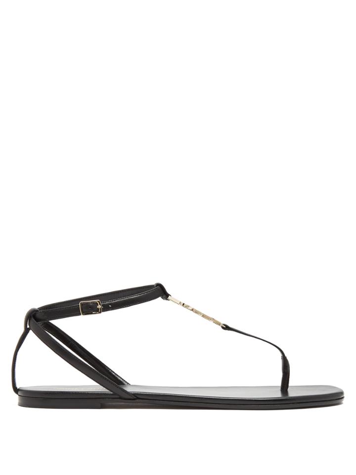 Saint Laurent Nu Pieds Monogram Leather Sandals