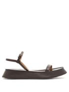 Matchesfashion.com Jil Sander - Leather Flatform Sandals - Womens - Black