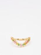 Yvonne Lon - Alliance Vague Waved Sapphire & 18kt Gold Ring - Womens - Yellow Gold