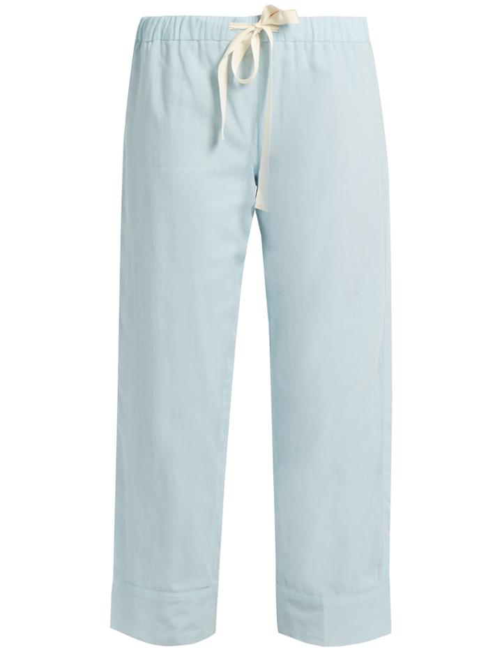Loup Charmant Drawstring-waist Cropped Cotton Trousers